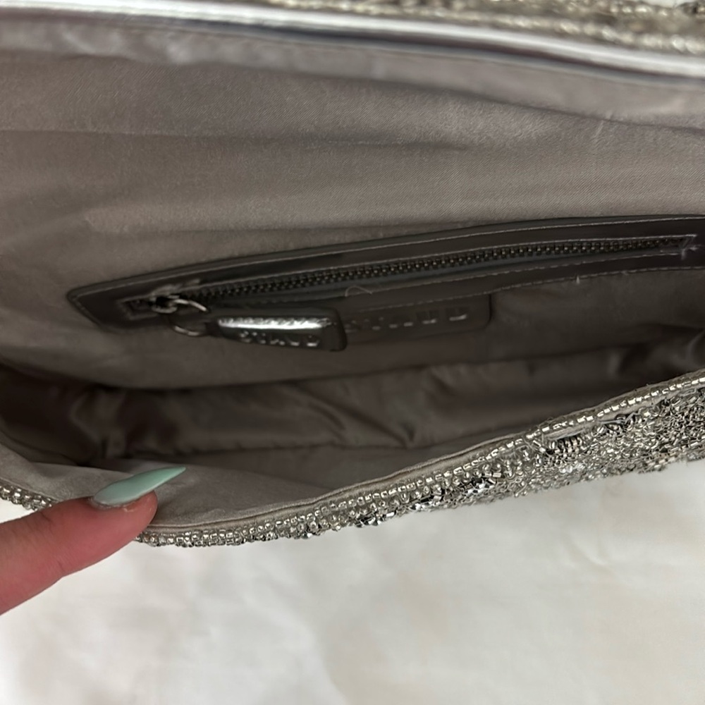 STAUD Tommy Beaded Flap Shoulder Bag (NWOT) - Silver Garden Party - Picture 12 of 13